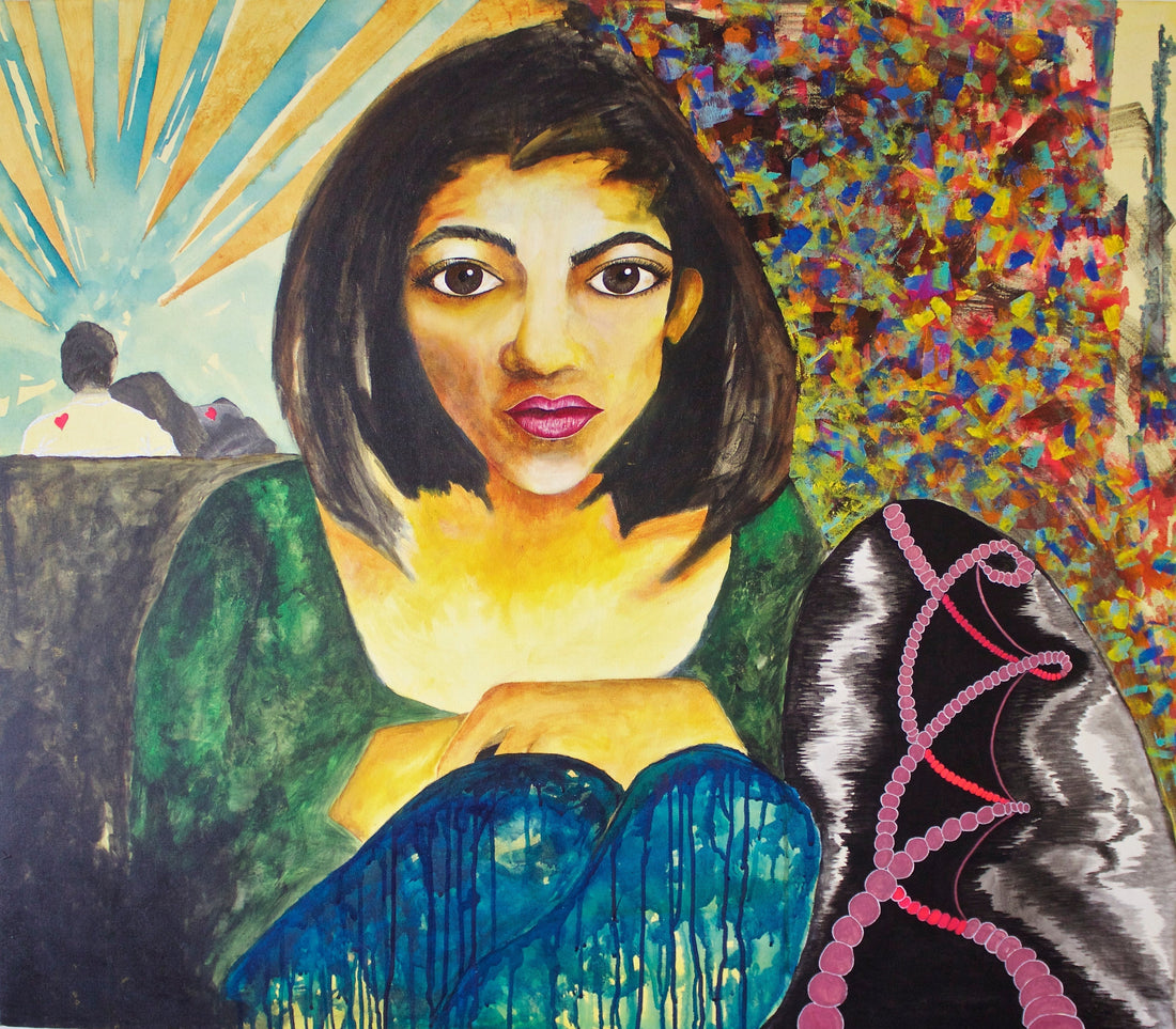 abstract acrylic painting expressing emotions and subconscious thoughts