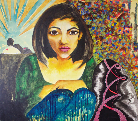 abstract acrylic painting expressing emotions and subconscious thoughts