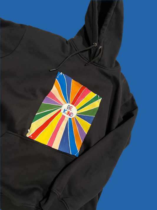 Be Kind – Hand-Painted Hoodie (300gsm)
